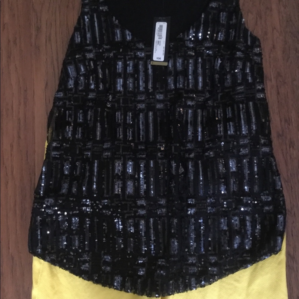 BLACK SEQUINED TANK TOP